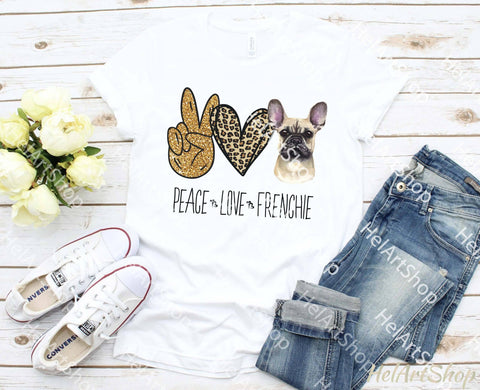 Peace Love Frenchie PNG, Sublimation Png, French Bulldog Png Sublimation _HelArtShop_ 