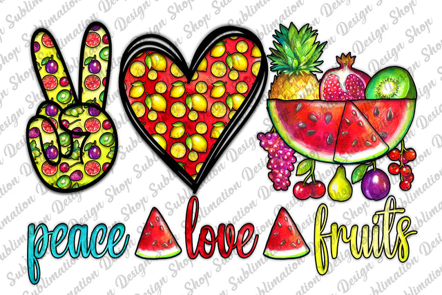 Peace Love Fruits Png, Summer Sublimation, Watermelon Png, Fruits Png, Love Summer Png, Instant Download,Sublimation Design,Digital Download Sublimation SublimationDesignShop 
