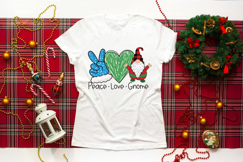 Peace Love Gnome, Christmas PNG Sublimation Sublimation CraftLabSVG 