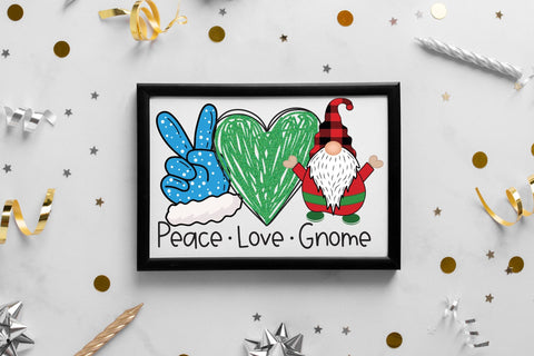Peace Love Gnome, Christmas PNG Sublimation Sublimation CraftLabSVG 