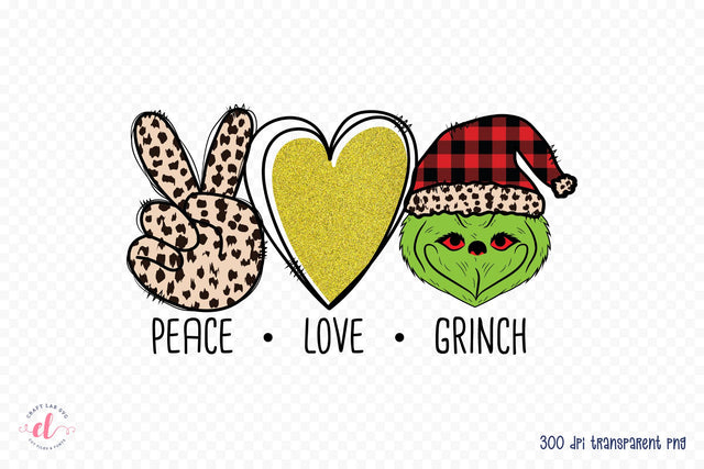 Peace Love Grinch | Christmas PNG Sublimation Sublimation CraftLabSVG 