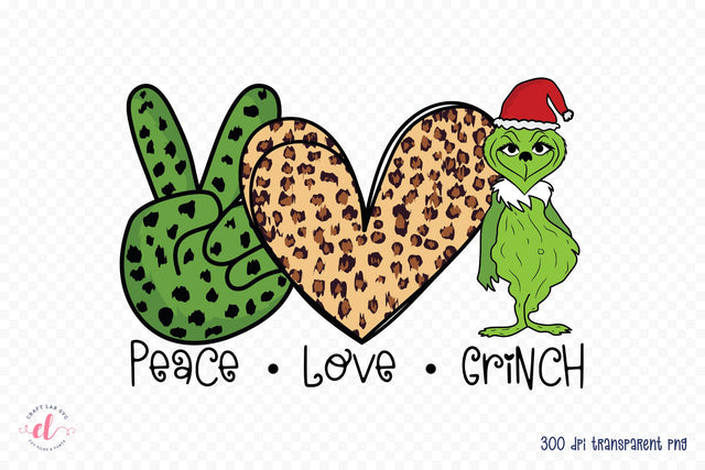 Peace Love Grinch PNG Christmas Sublimation Sublimation CraftLabSVG 
