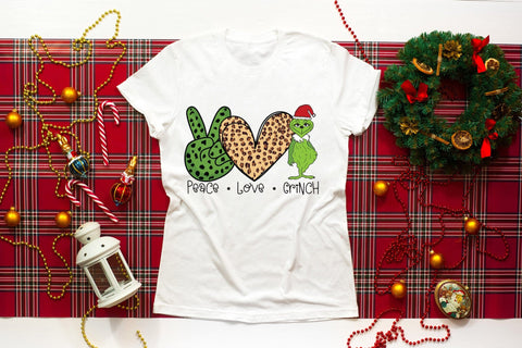 Peace Love Grinch PNG Christmas Sublimation Sublimation CraftLabSVG 