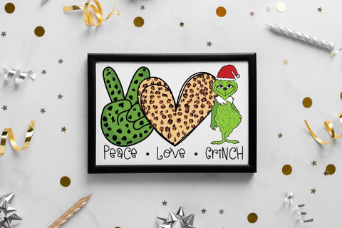 Peace Love Grinch PNG Christmas Sublimation Sublimation CraftLabSVG 
