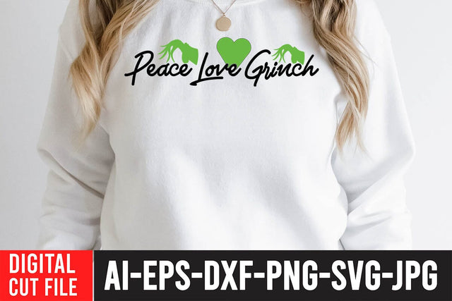 Peace Love Grinch SVG Cut File SVG BlackCatsMedia 