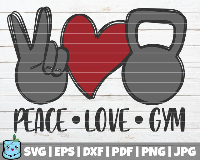 Peace Love Gym SVG MintyMarshmallows 