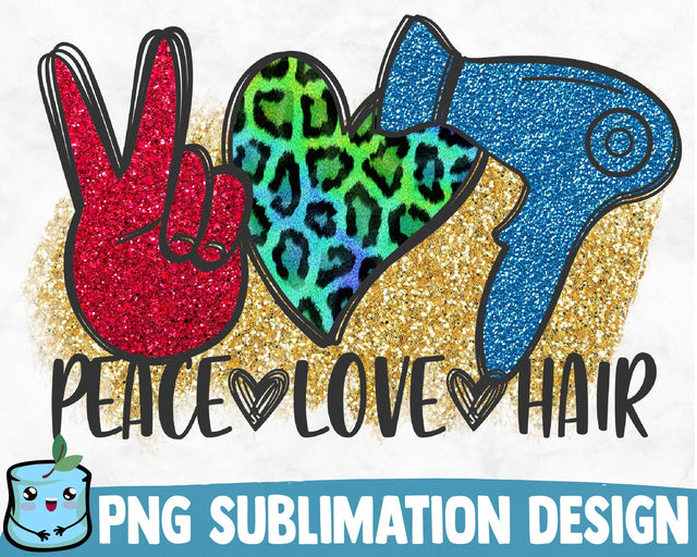 Peace Love Hair Sublimation Design Sublimation MintyMarshmallows 