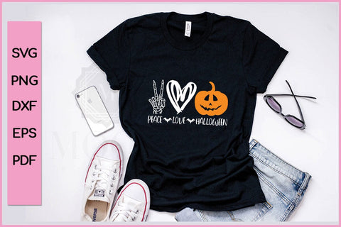 Peace Love Halloween Funny Halloween SVG PNG Craft Cut File SVG SVG Print File 