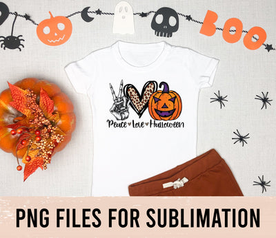Peace Love Halloween Png, Pumpkin Png, Peace Png, Happy Halloween Png, Spooky Png, Leopard, Digital Download, Sublimation Design SVG BOO-design 