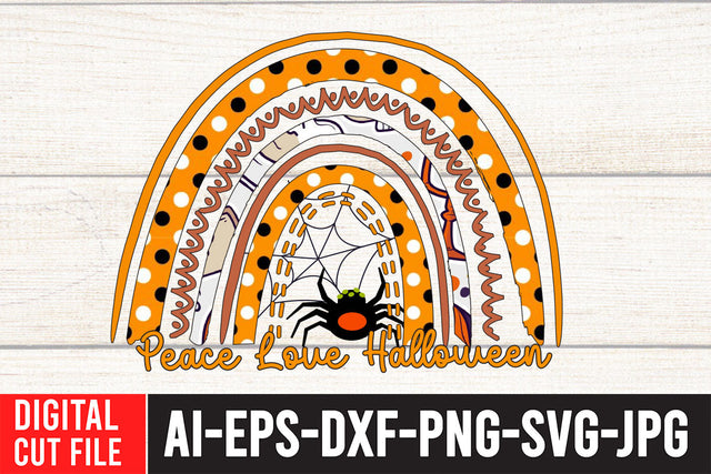 Peace Love Halloween Sublimation Design Sublimation BlackCatsMedia 