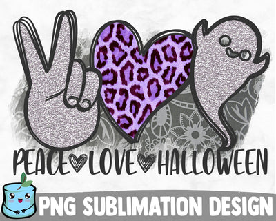 Peace Love Halloween Sublimation Design Sublimation MintyMarshmallows 