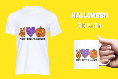 Peace Love Halloween Sublimation Sublimation SvgOcean 