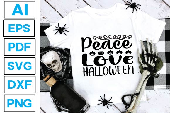 Peace Love Halloween SVG Craftlabsvg24 