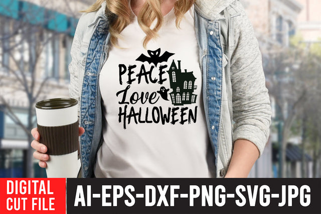 Peace Love Halloween SVG Cut File SVG BlackCatsMedia 