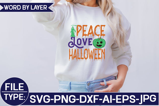 Peace Love Halloween SVG Cut File SVG Studio Innate 