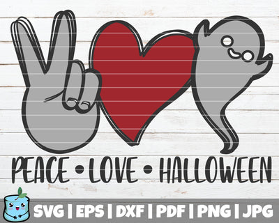 Peace Love Halloween SVG MintyMarshmallows 