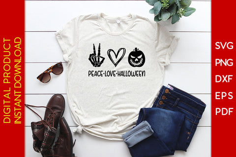 Peace Love Halloween SVG PNG PDF Cut File SVG Creativedesigntee 