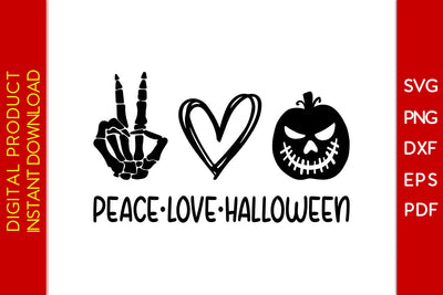 Peace Love Halloween SVG PNG PDF Cut File SVG Creativedesigntee 