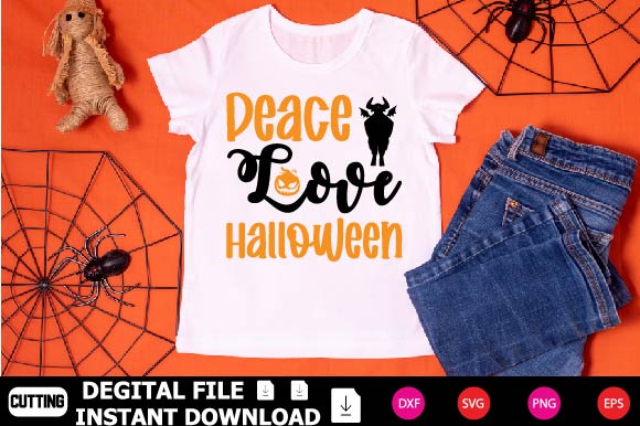 Peace Love Halloween SVG Shahin alam 