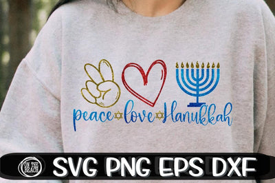 Peace - Love - Hanukkah Svg - Menorah SVG - PNG EPS DXF SVG On the Beach Boutique 