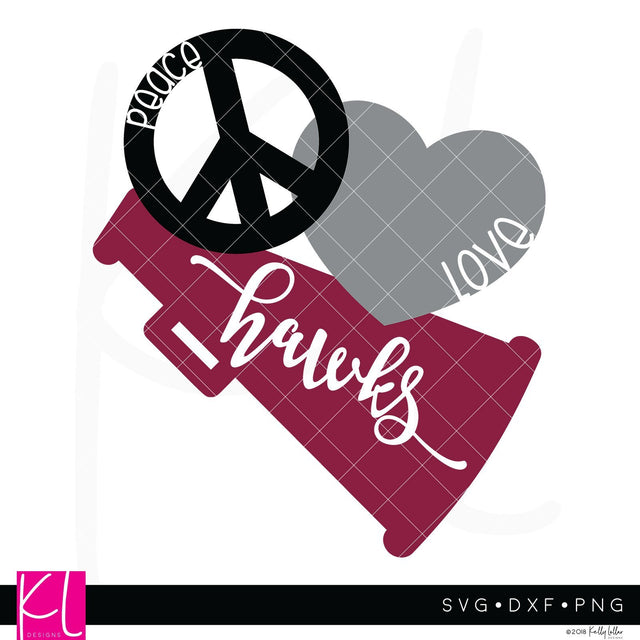 Peace Love Hawks SVG Kelly Lollar Designs 
