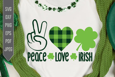 Peace Love Irish Svg. Funny St. Patrick's Day Svg. Lucky Svg. Irish Svg. Clover Svg. St Patrick's Dxf, eps, png, jpg pdf SVG Mint And Beer Creations 