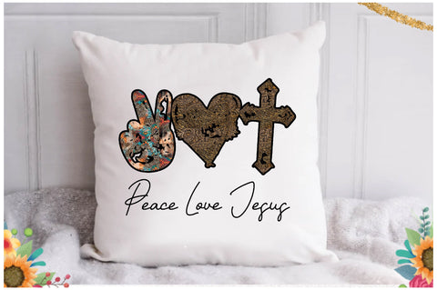 Peace Love Jesus Sublimation Design Sublimation Jagonath Roy 