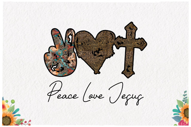 Peace Love Jesus Sublimation Design Sublimation Jagonath Roy 
