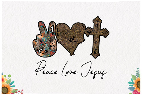 Peace Love Jesus Sublimation Design Sublimation Jagonath Roy 