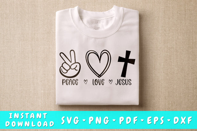 Peace Love Jesus SVG, Christian Quote SVG SVG HappyDesignStudio 