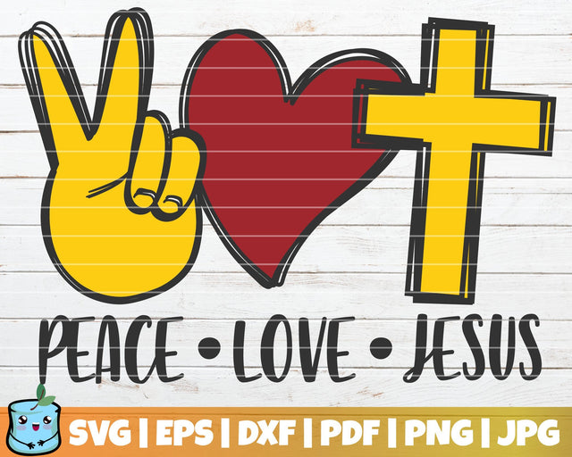 Peace Love Jesus SVG MintyMarshmallows 