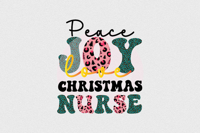 Peace Love Joy Christmas Nurse Sublimation SVGArt 