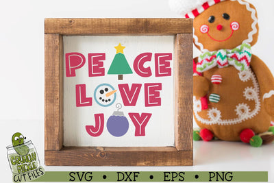 Peace Love Joy Christmas SVG File SVG Crunchy Pickle 