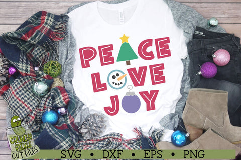Peace Love Joy Christmas SVG File SVG Crunchy Pickle 