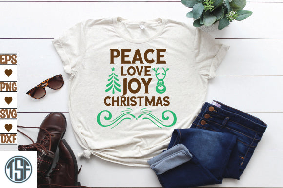 Peace, love, joy, Christmas SVG thesvgfactory 