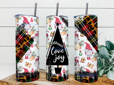 Peace Love Joy Christmas Tumbler Design Sublimation PNG, 20oz Skinny Tumbler, Sublimation Designs, Tumbler Wrap, Digital Download Sublimation iStyleDesign 