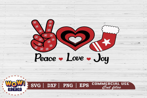 Peace love Joy svg, christmas svg, Winter Svg SVG Wowsvgstudio 