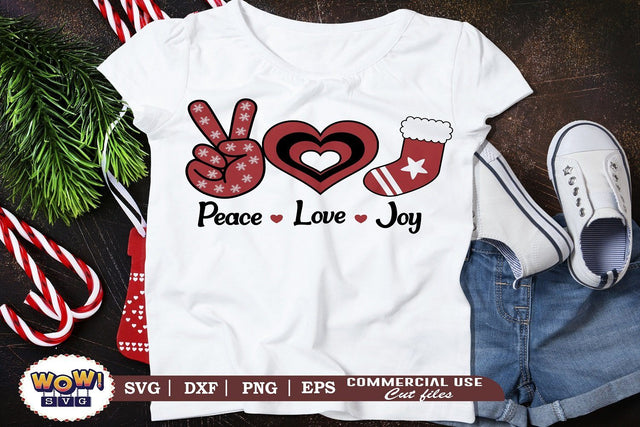 Peace love Joy svg, christmas svg, Winter Svg SVG Wowsvgstudio 