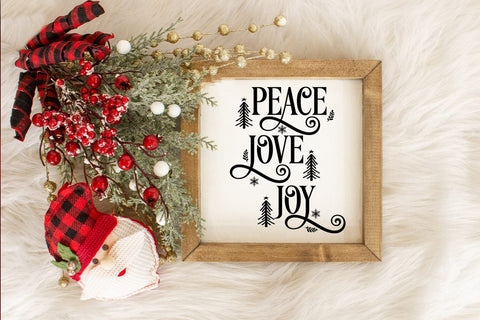 Peace Love Joy SVG I Christmas Door Sign SVG I Holiday SVG SVG Happy Printables Club 