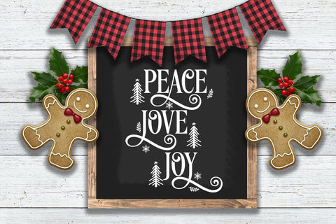 Peace Love Joy SVG I Christmas Door Sign SVG I Holiday SVG SVG Happy Printables Club 