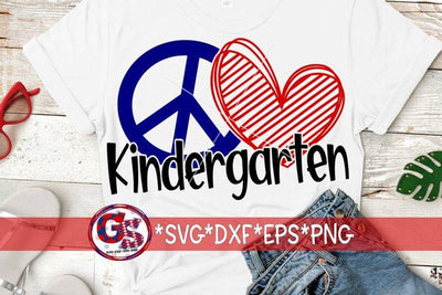 Peace Love Kindergarten-SVG DXF EPS PNG SVG Greedy Stitches 