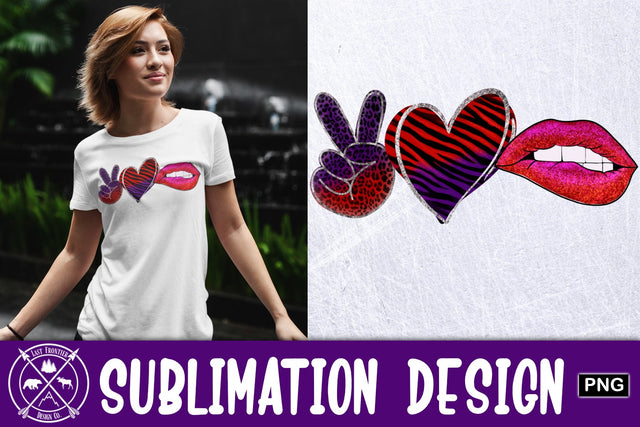 Peace Love Kiss Sublimation Sublimation Last Frontier Design Co. 