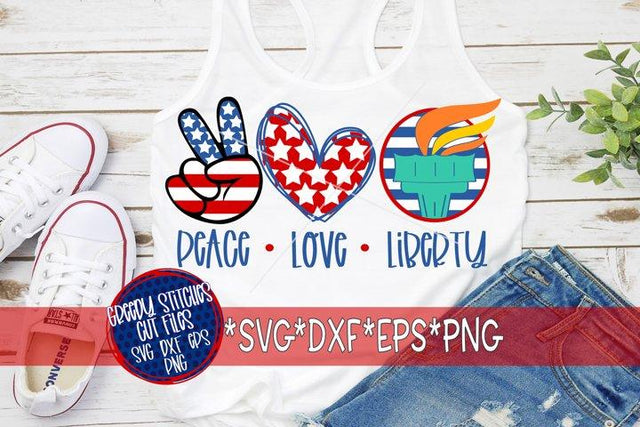 Peace Love Liberty-SVG DXF EPS PNG SVG Greedy Stitches 