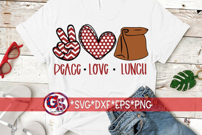 Peace Love Lunch SVG DXF EPS PNG SVG Greedy Stitches 