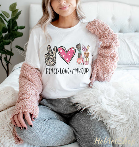 Peace Love Makeup PNG, Sublimation PNG Sublimation _HelArtShop_ 