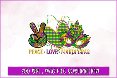 Peace love mardi gras Sublimation SVG Shetara Begum 