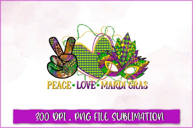 Peace love mardi gras Sublimation SVG Shetara Begum 