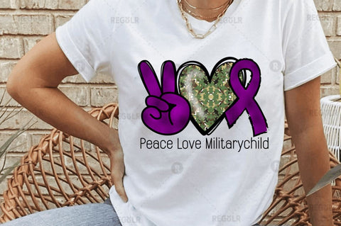 Peace love militarychild SVG Sublimation Regulrcrative 