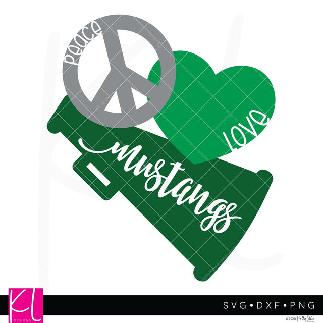 Peace Love Mustangs SVG Kelly Lollar Designs 