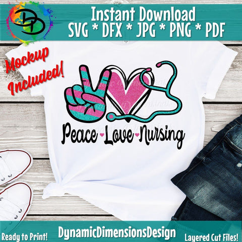 Peace Love Nursing SVG DynamicDimensionsDesign 